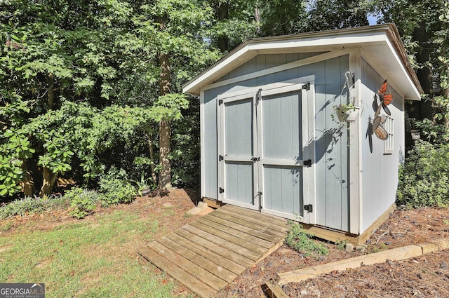 view of shed