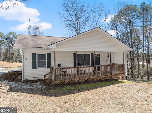 view of front of house featuring covered porch