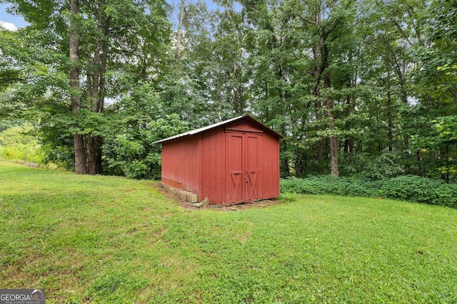 view of shed