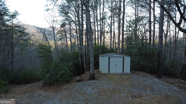 view of shed