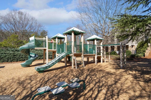 view of community jungle gym