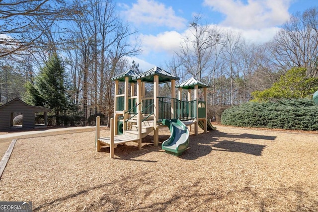 view of community jungle gym