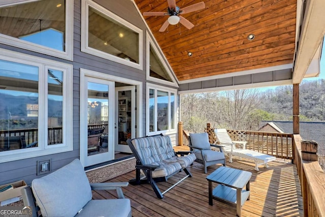 537 Mill Ridge Rd, Hiawassee, GA 30546 - deck with ceiling fan
