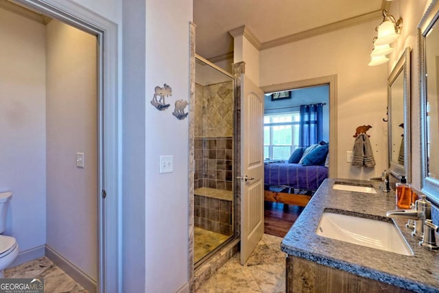 537 Mill Ridge Rd, Hiawassee, GA 30546 - bathroom featuring toilet, ensuite bath, a shower stall, and a sink