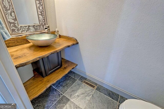 537 Mill Ridge Rd, Hiawassee, GA 30546 - half bath featuring visible vents, a sink, and a textured wall