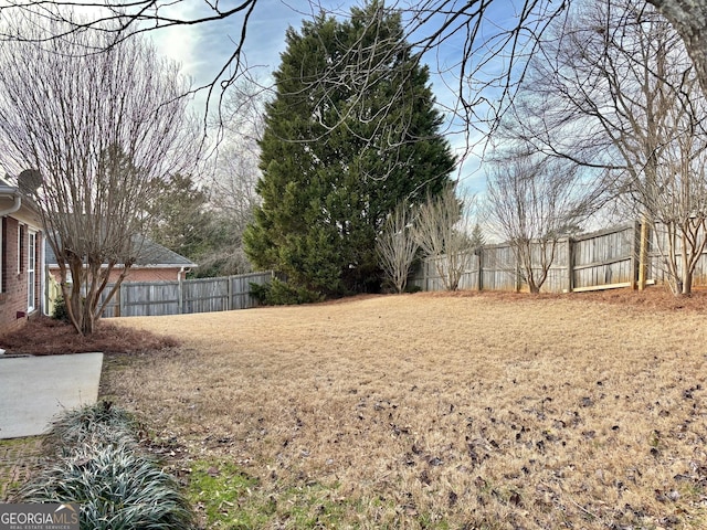 view of yard featuring fence