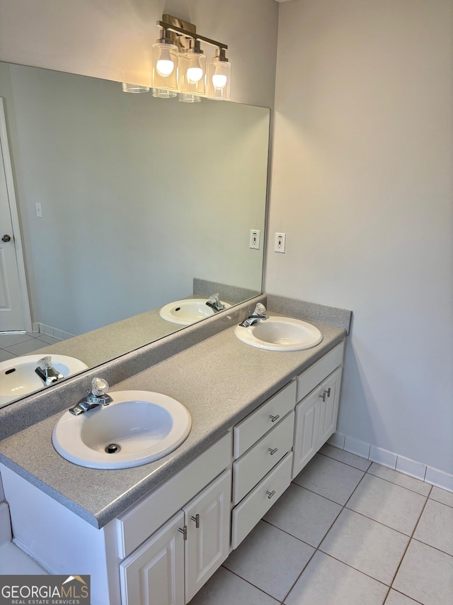 full bath featuring double vanity and a sink