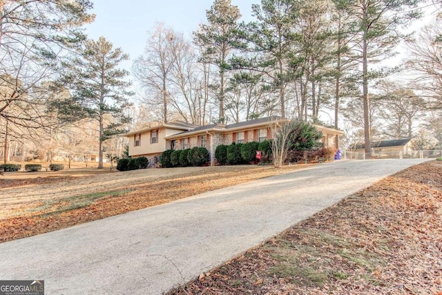 view of split level home