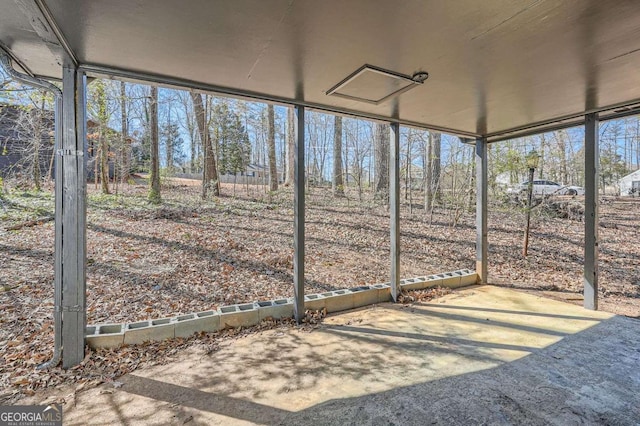 view of unfurnished sunroom