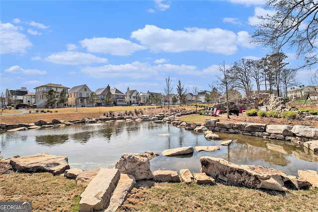 property view of water featuring a residential view