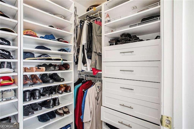 view of walk in closet