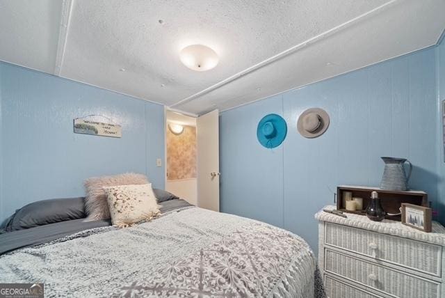 bedroom with a textured ceiling