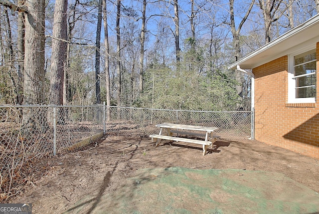 view of yard with fence