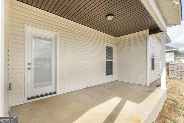 view of patio / terrace with fence