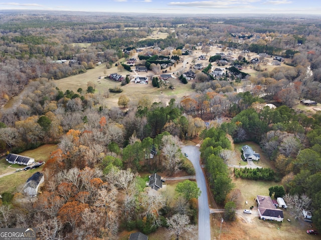 bird's eye view with a forest view