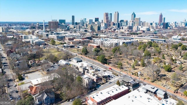 bird's eye view featuring a city view