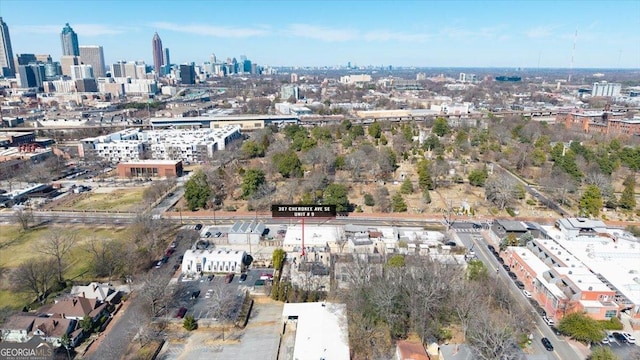 aerial view with a city view