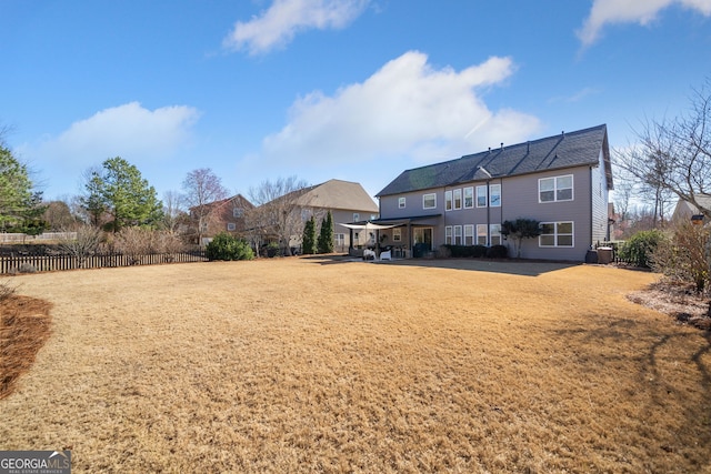 view of yard with a patio area and fence