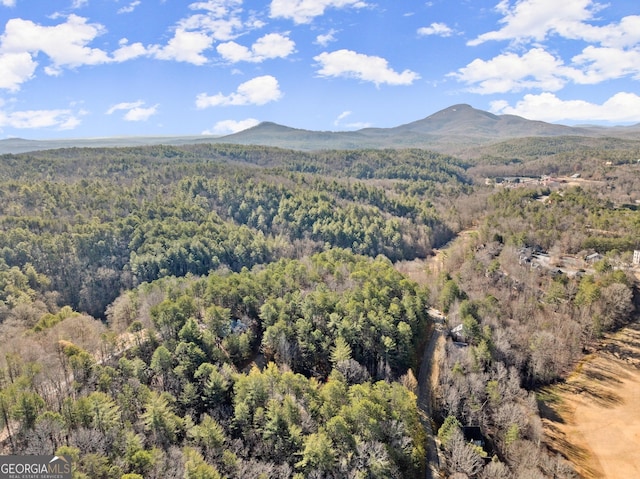 property view of mountains with a forest view