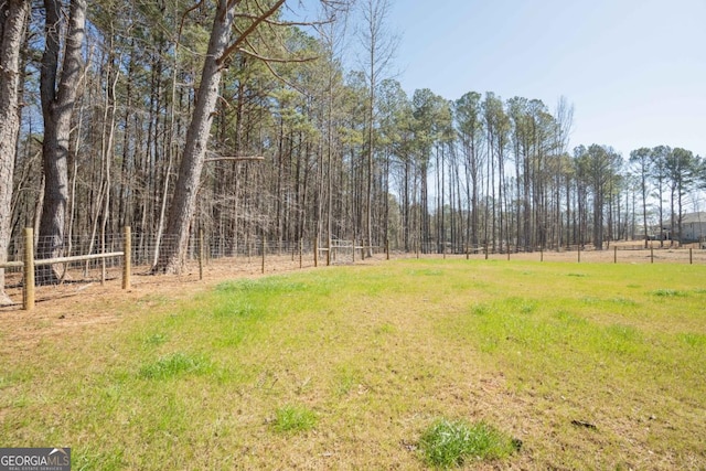 view of yard featuring fence