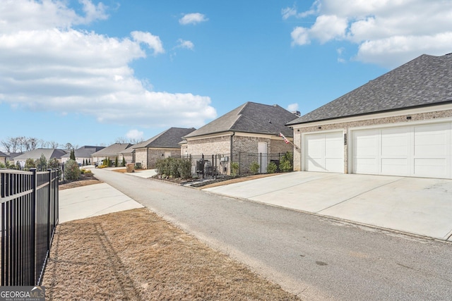 view of road with a residential view