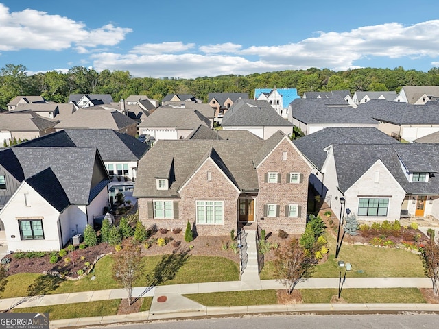 aerial view with a residential view