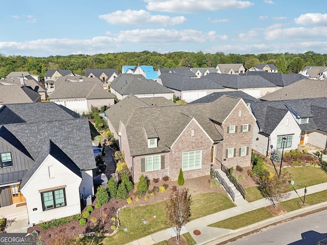 drone / aerial view with a residential view