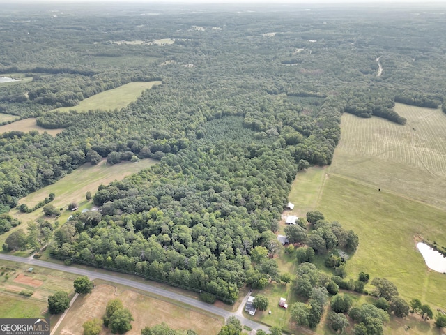 drone / aerial view with a rural view