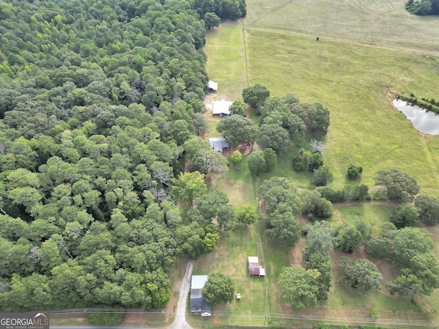 aerial view featuring a rural view