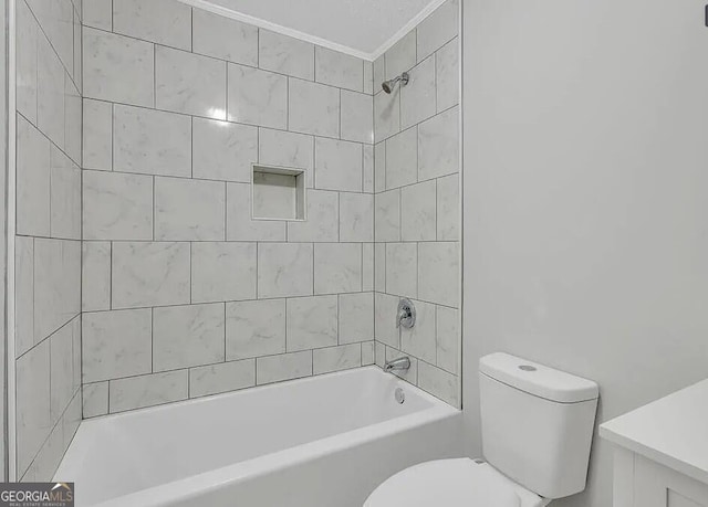 full bathroom featuring toilet and washtub / shower combination