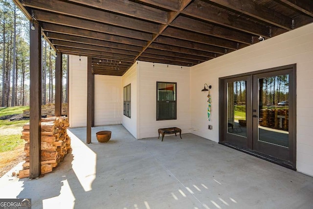 view of patio with french doors