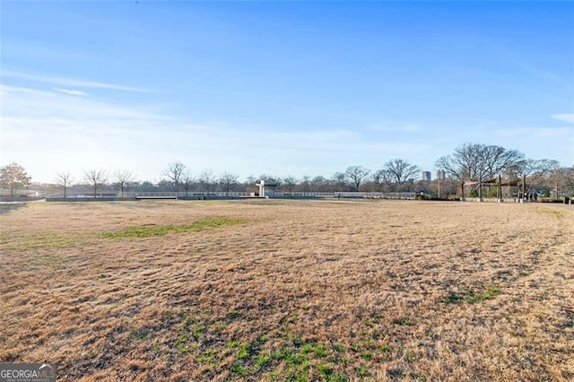 view of yard featuring a rural view