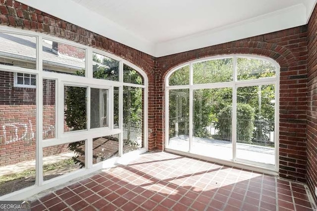 view of unfurnished sunroom