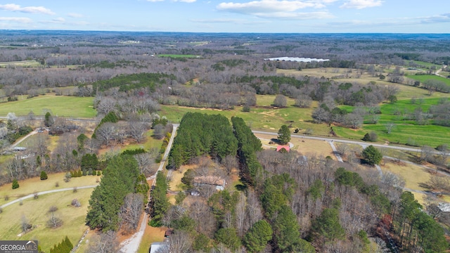 aerial view with a rural view