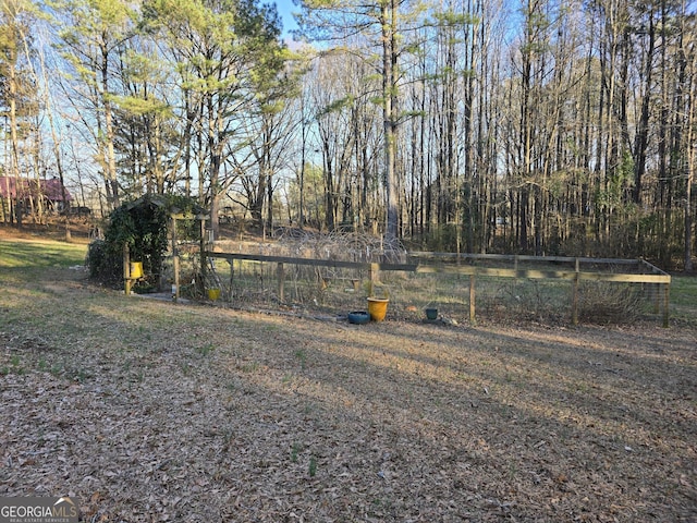 view of yard with fence