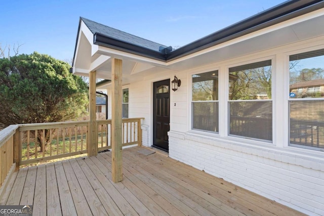 view of wooden deck