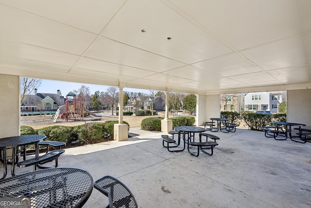 view of patio / terrace with playground community