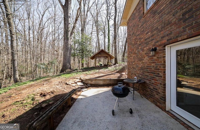 view of patio / terrace with a gazebo