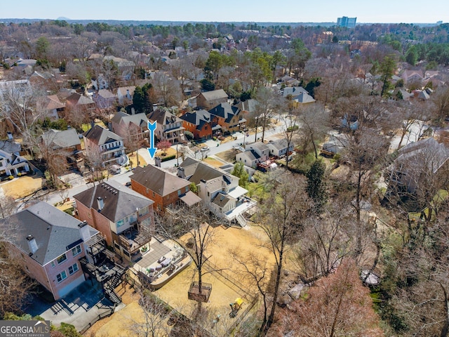 aerial view featuring a residential view