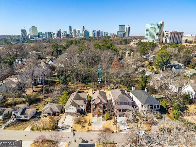 aerial view featuring a view of city