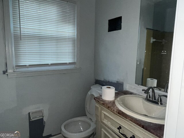 bathroom featuring toilet and vanity