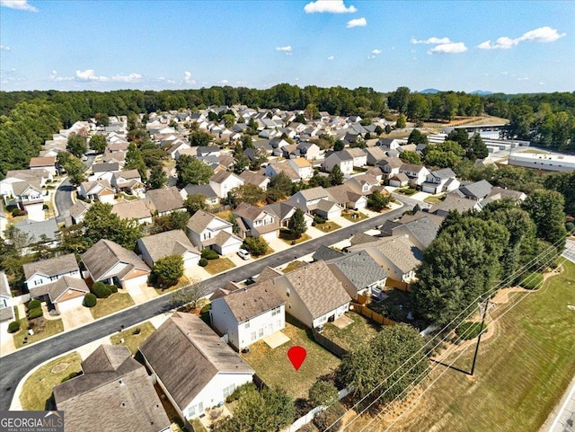 drone / aerial view with a residential view