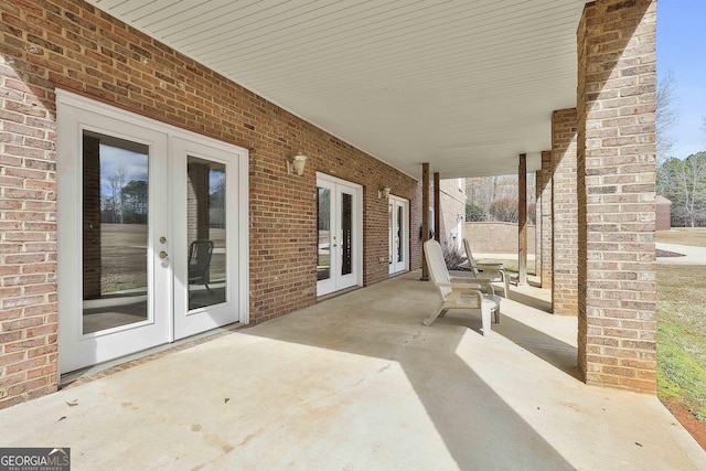 view of patio / terrace featuring french doors