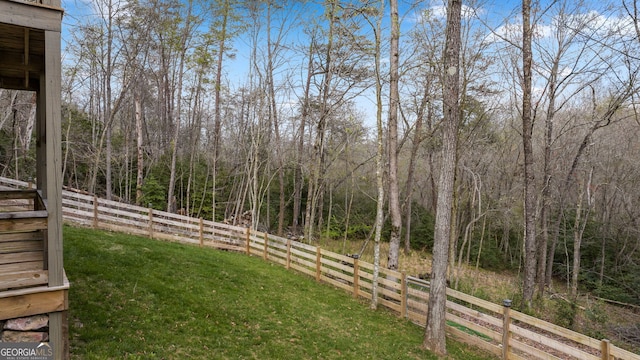 view of yard featuring fence