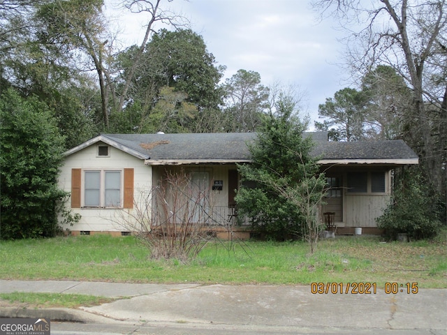 view of single story home