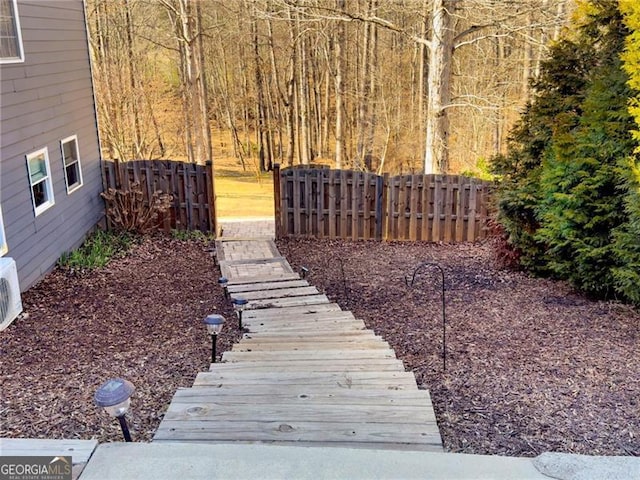 view of yard with fence