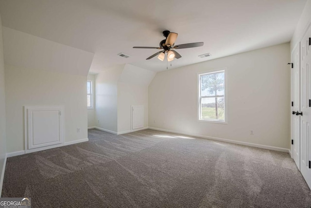 3800 George Williams Rd, Monroe, GA 30656 - additional living space featuring lofted ceiling, baseboards, visible vents, and carpet flooring