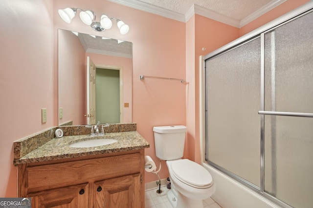 2768 Southpark Blvd SW, Conyers, GA 30094 - bathroom with vanity, toilet, crown molding, baseboards, and tile patterned flooring