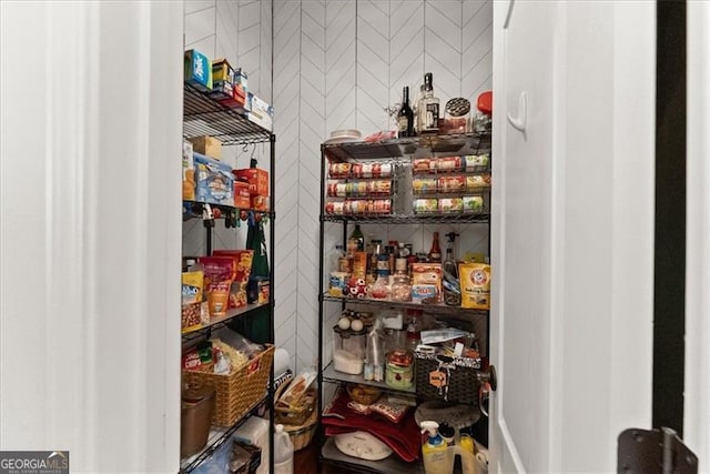 view of pantry