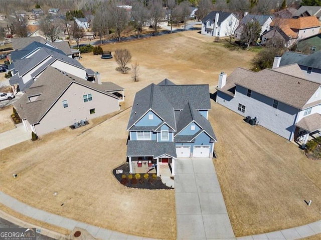 aerial view featuring a residential view